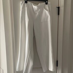 Elegant White Wide Leg Crop Pants